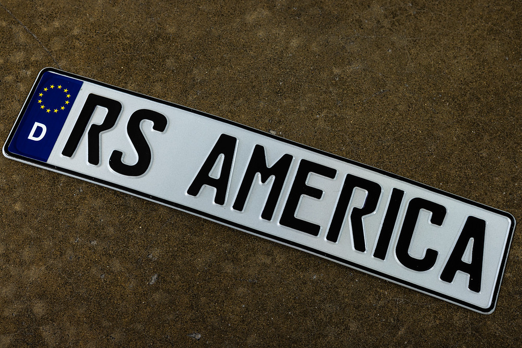 RS America novelty German plate. 