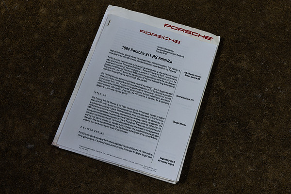 1994 Porsche Cars North America Press Release