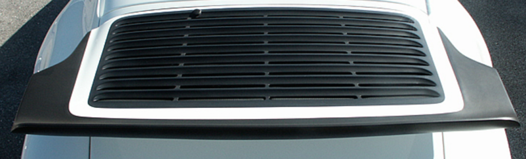 Unlike the 3.2Liter Carrera® spoiler (below), the entire RSA rear wing shown above is body colored except for the rubber lip. This includes the louvers on the grill.