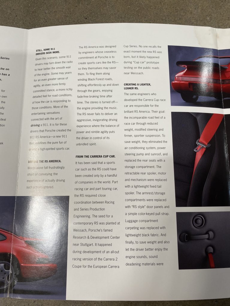 Right Middle Fold of RS America Sales Brochure