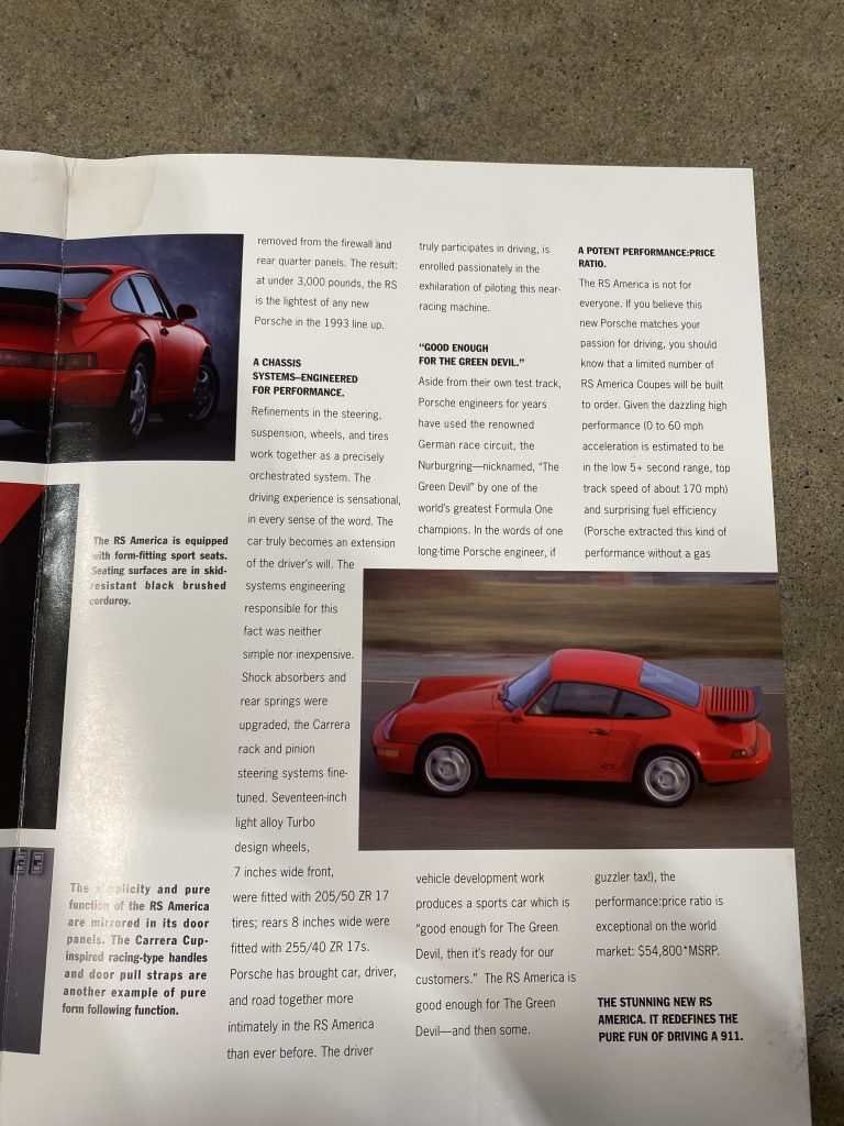 Right Fold of RS America Sales Brochure